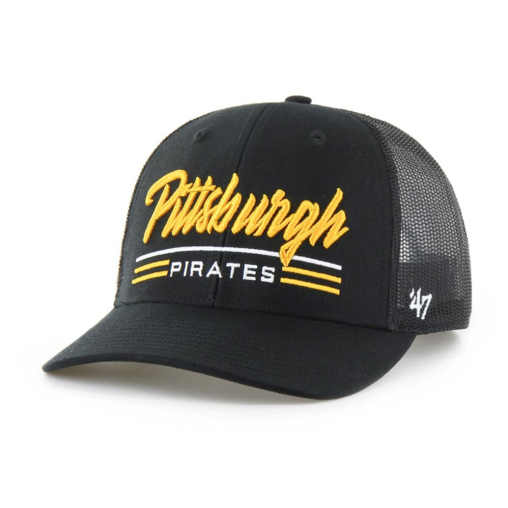 Pittsburgh Pirates Garner Trucker Adjustable Hat Black
