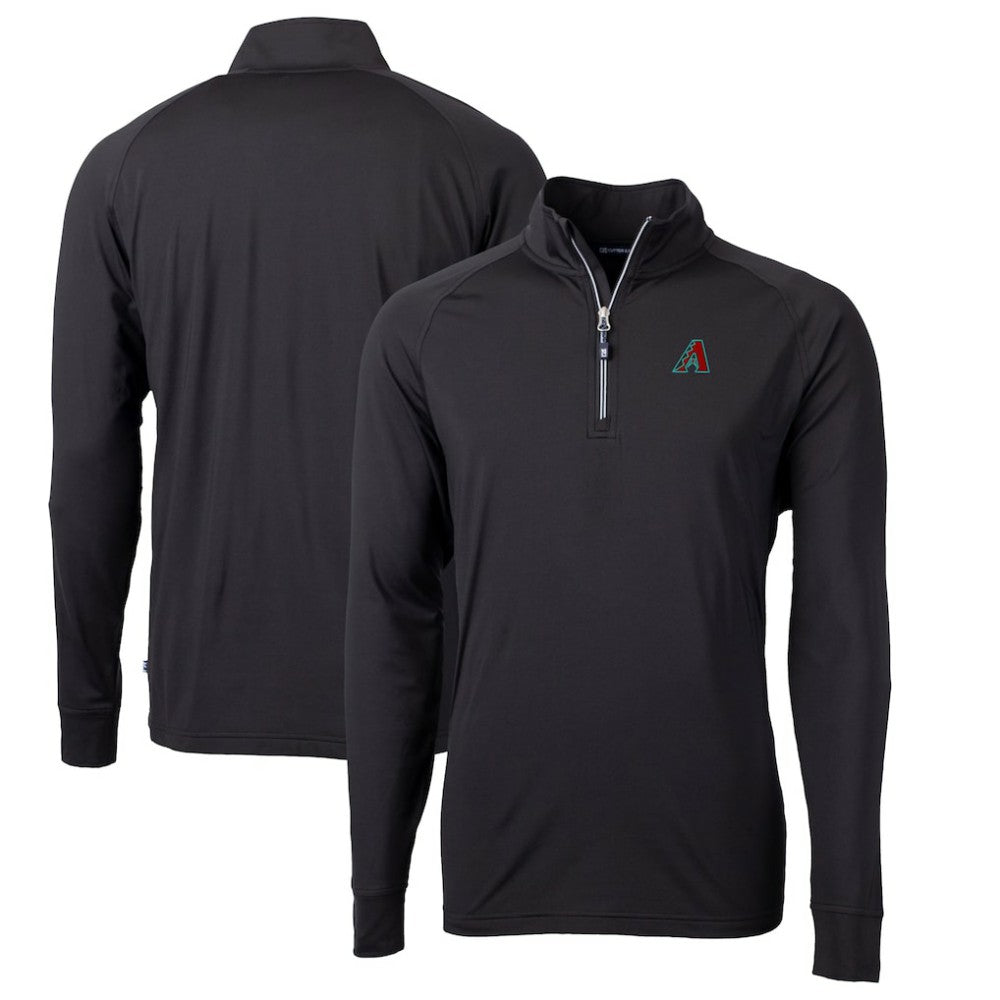 Arizona Diamondbacks Cutter & Buck Adapt Eco Knit Recycled Quarter-Zip Pullover Top Black