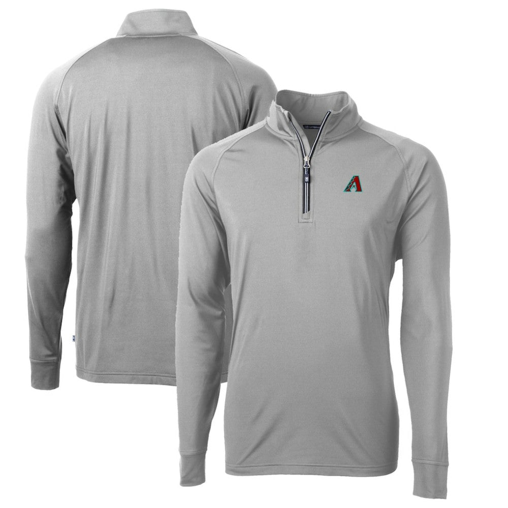 Arizona Diamondbacks Cutter & Buck Adapt Eco Knit Recycled Quarter-Zip Pullover Top Gray