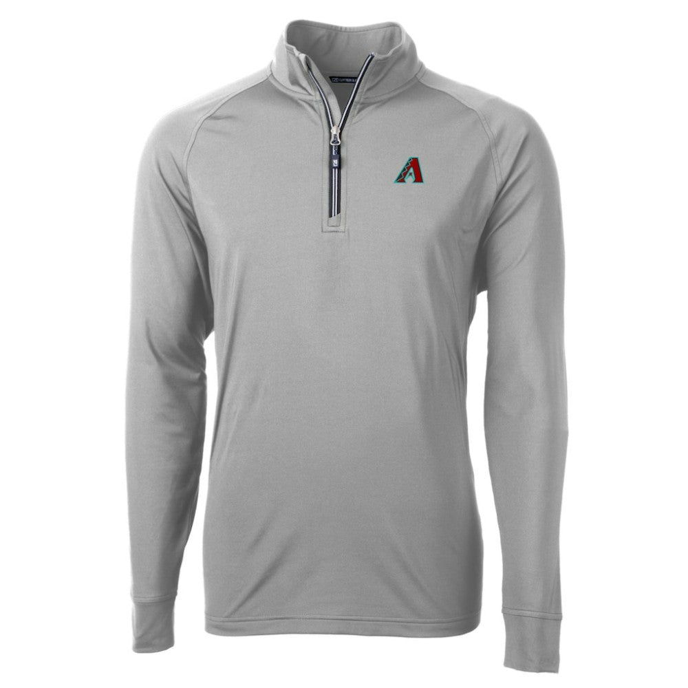 Arizona Diamondbacks Cutter & Buck Adapt Eco Knit Recycled Quarter-Zip Pullover Top Gray