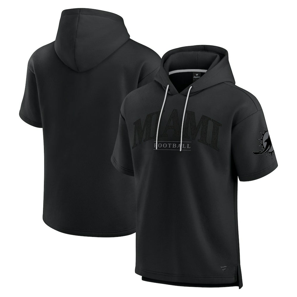 Miami Dolphins Unisex Elements Ready Short Sleeve Pullover Hoodie - Black on sale