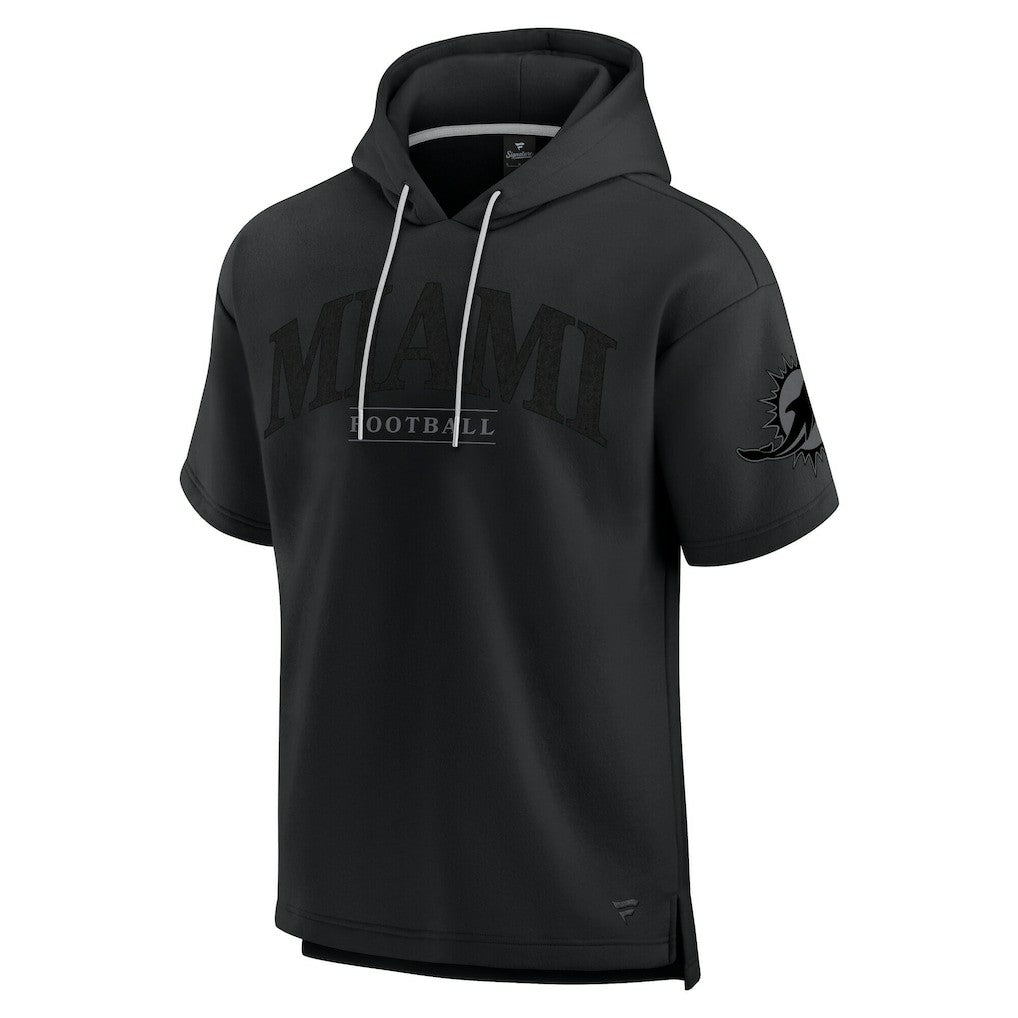 Miami Dolphins Unisex Elements Ready Short Sleeve Pullover Hoodie - Black on sale