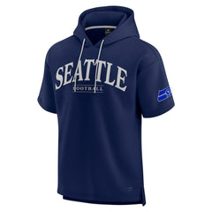 Seattle Seahawks Unisex Elements Ready Short Sleeve Pullover Hoodie - College Navy on sale
