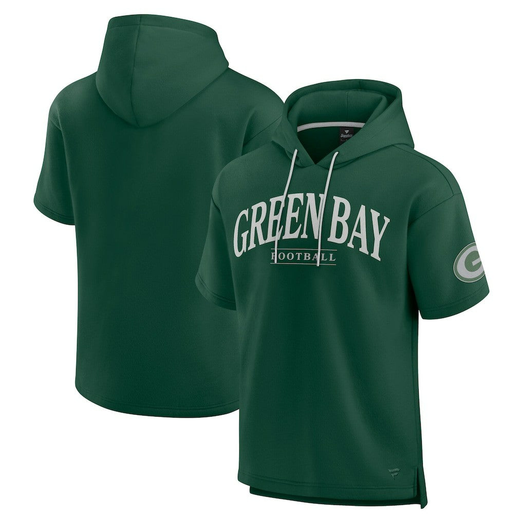 Green Bay Packers Unisex Elements Ready Short Sleeve Pullover Hoodie - Green for sale