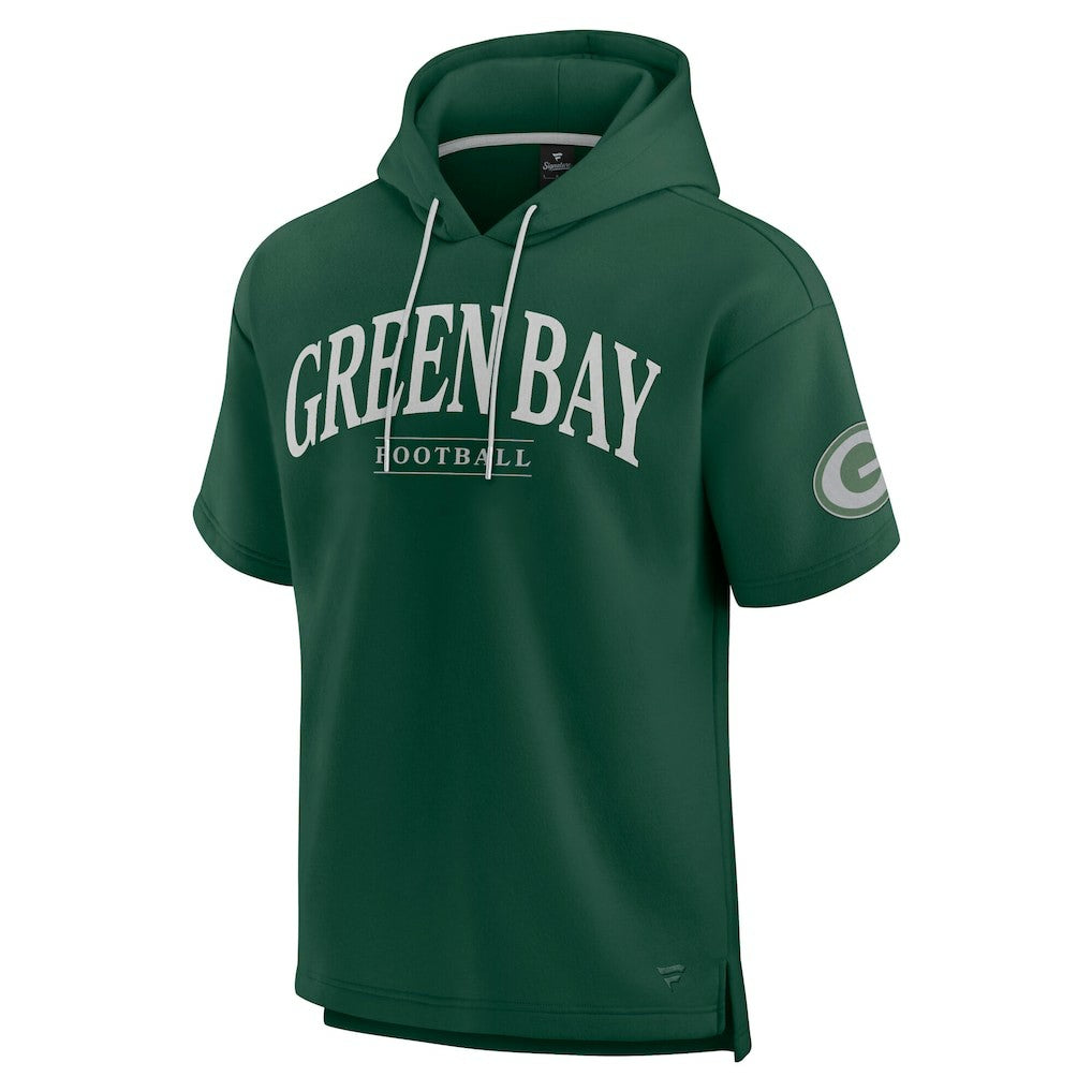 Green Bay Packers Unisex Elements Ready Short Sleeve Pullover Hoodie - Green for sale
