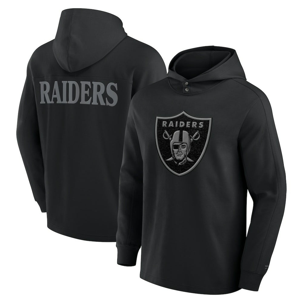 Las Vegas Raiders Elements Blaze Tri-Blend Long Sleeve Hoodie T-Shirt - Black on sale