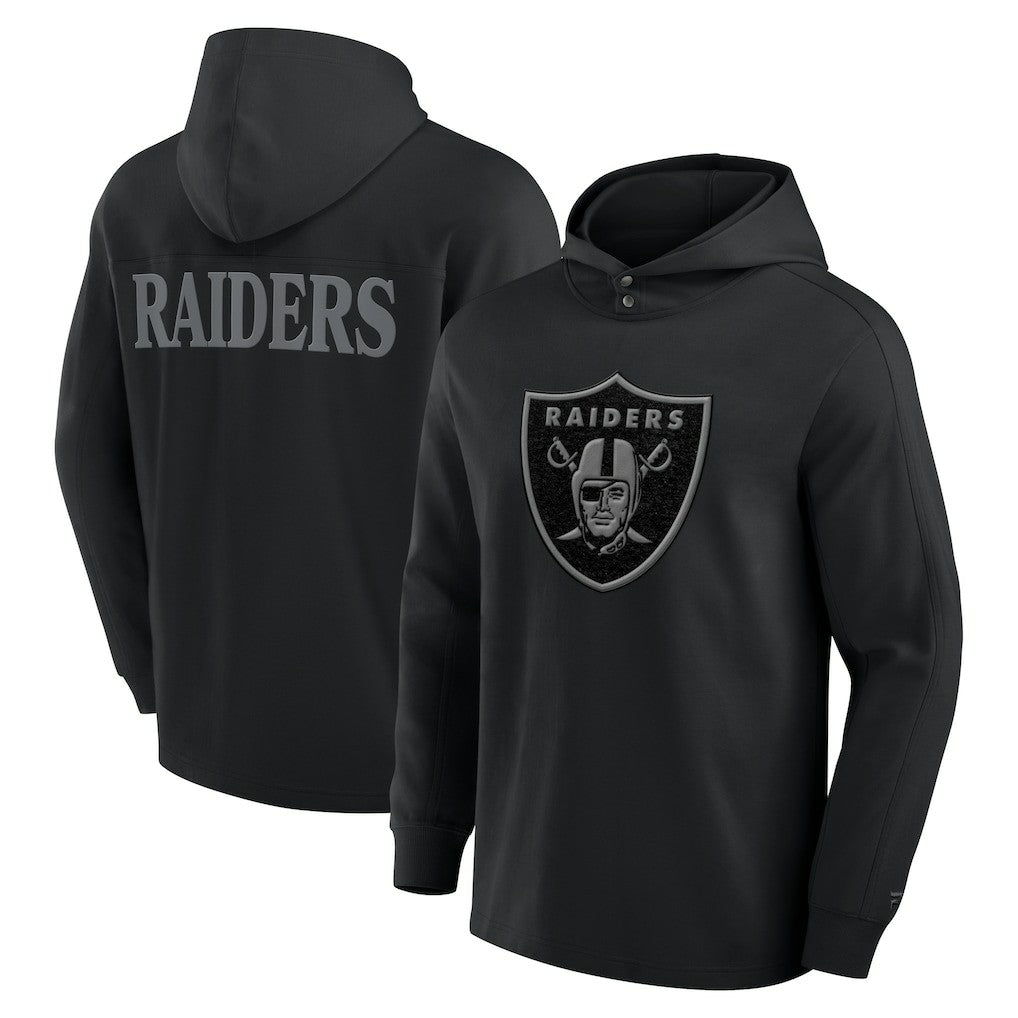 Las Vegas Raiders Elements Blaze Tri-Blend Long Sleeve Hoodie T-Shirt - Black on sale