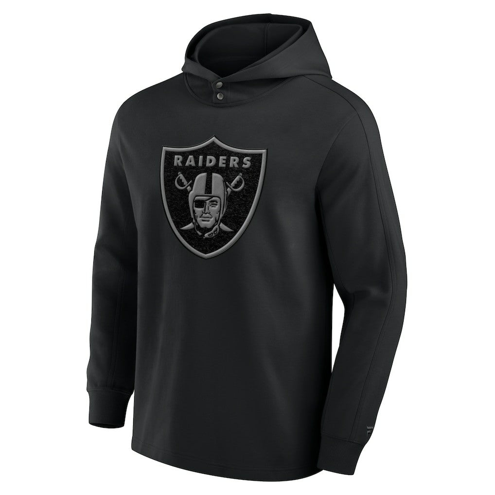 Las Vegas Raiders Elements Blaze Tri-Blend Long Sleeve Hoodie T-Shirt - Black on sale