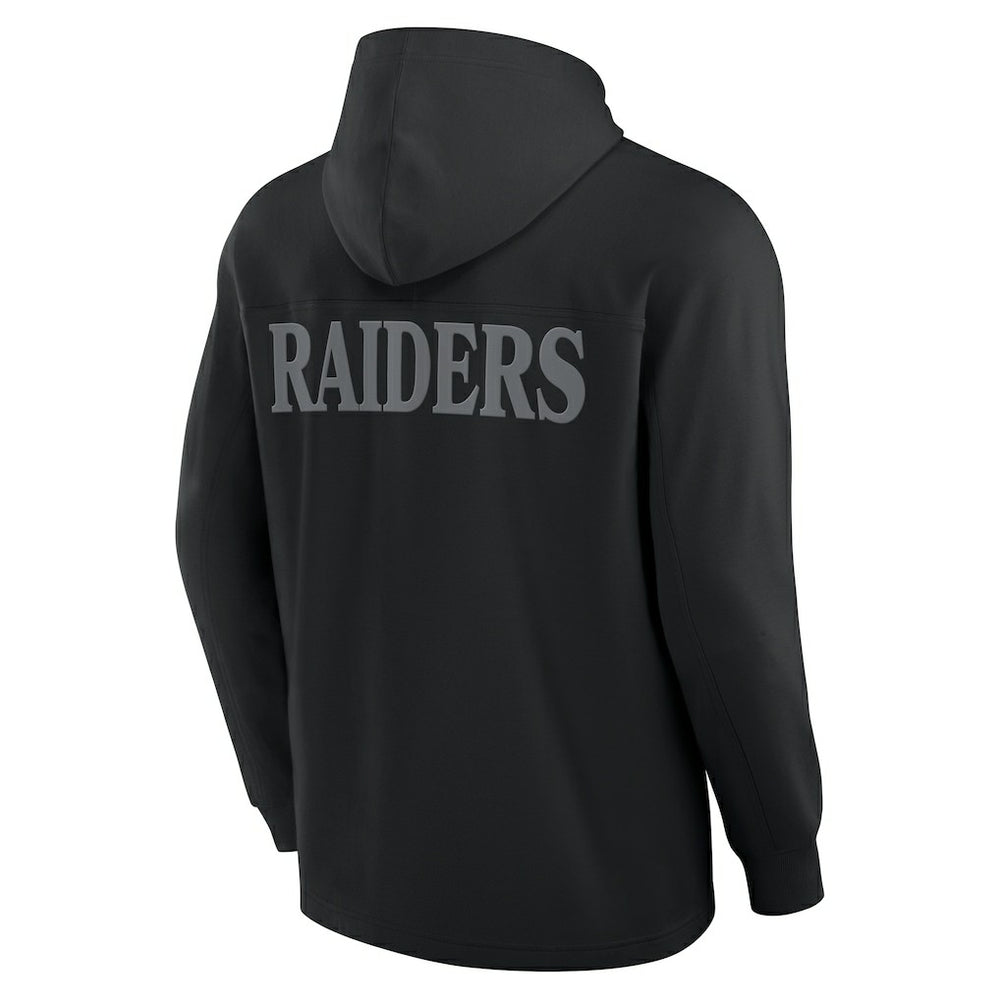 Las Vegas Raiders Elements Blaze Tri-Blend Long Sleeve Hoodie T-Shirt - Black on sale