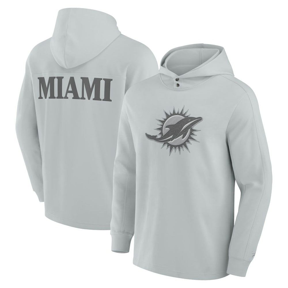 Miami Dolphins Elements Blaze Tri-Blend Long Sleeve Hoodie T-Shirt - Gray for sale