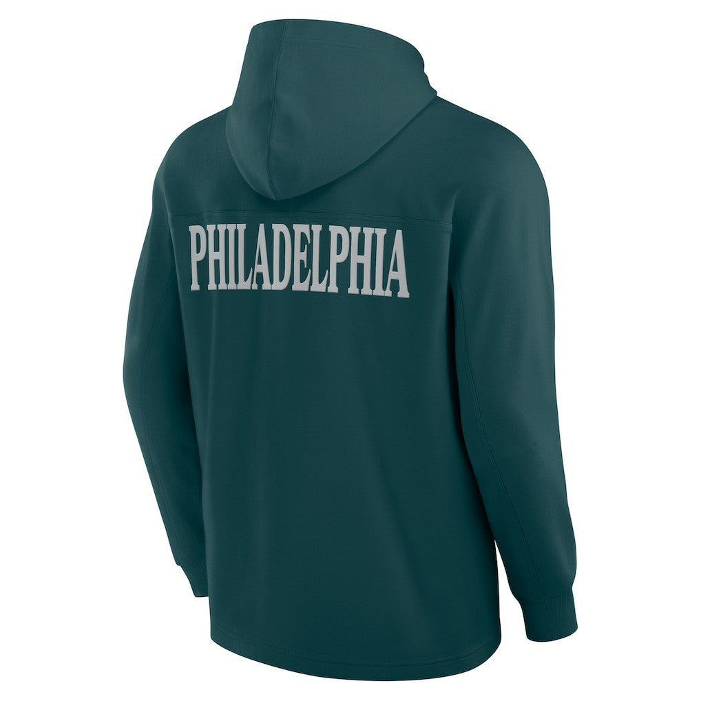 Philadelphia Eagles Elements Blaze Tri-Blend Long Sleeve Hoodie T-Shirt - Midnight Green outlet