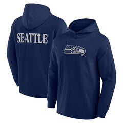 Seattle Seahawks Elements Blaze Tri-Blend Long Sleeve Hoodie T-Shirt - College Navy for sale