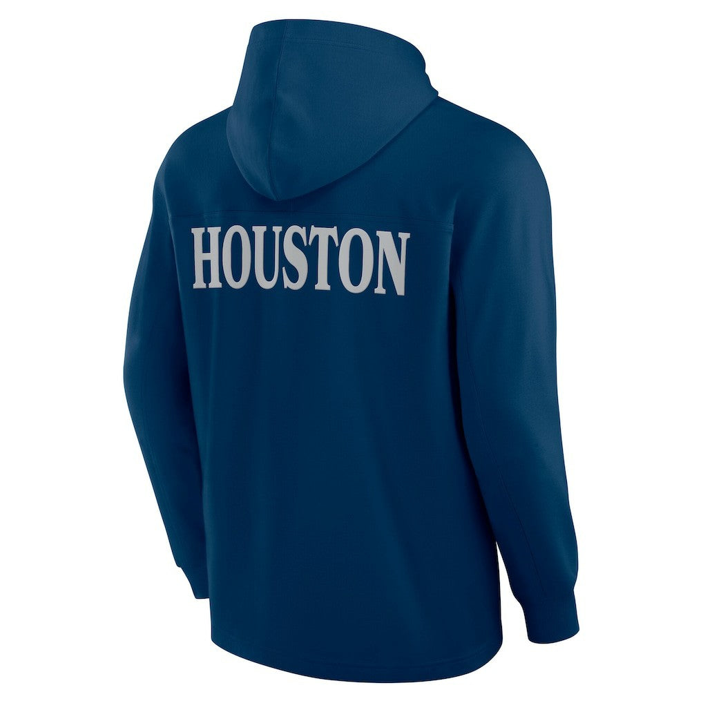 Houston Texans Elements Blaze Tri-Blend Long Sleeve Hoodie T-Shirt - Navy online