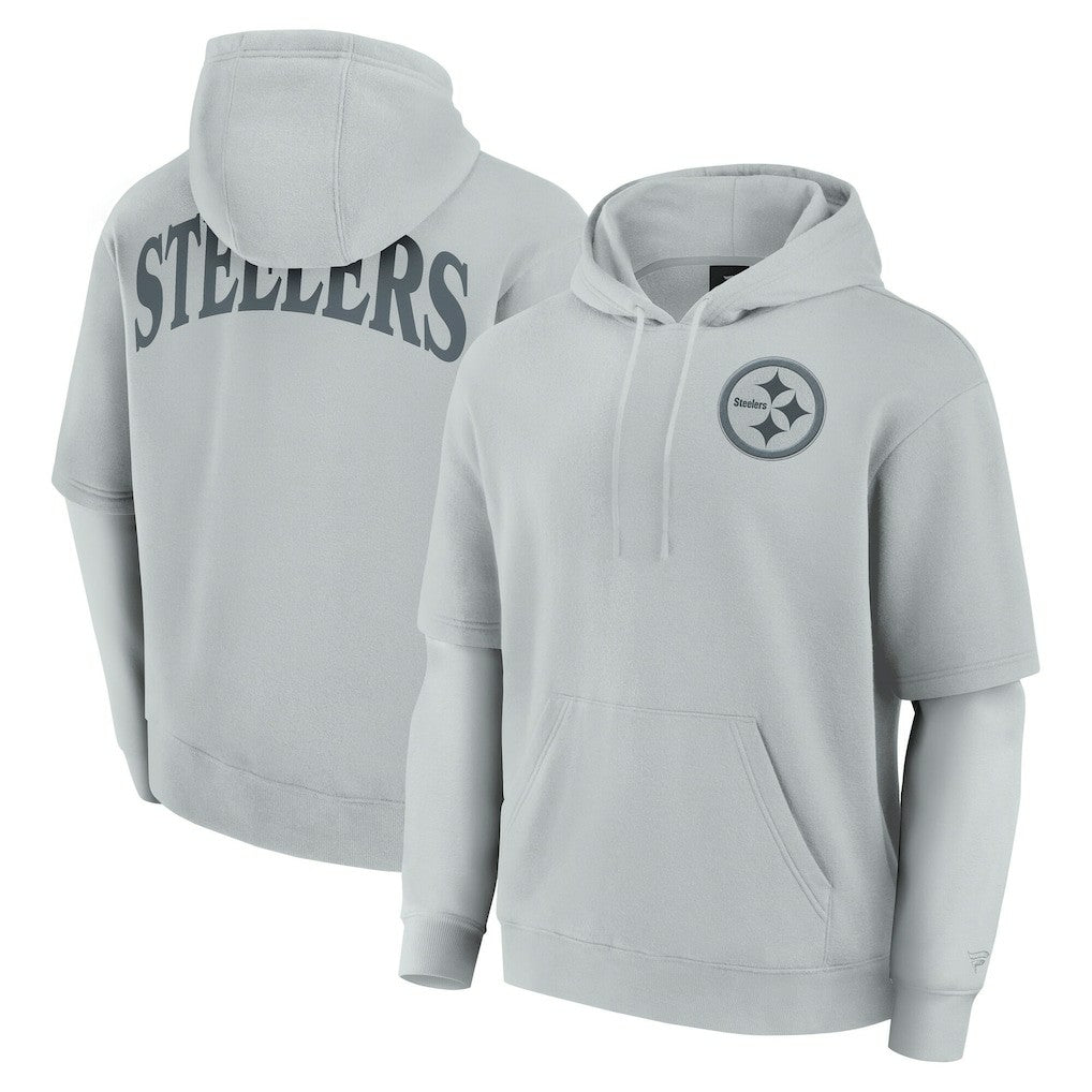 Pittsburgh Steelers Unisex Sleek Elements Pullover Hoodie - Gray on sale