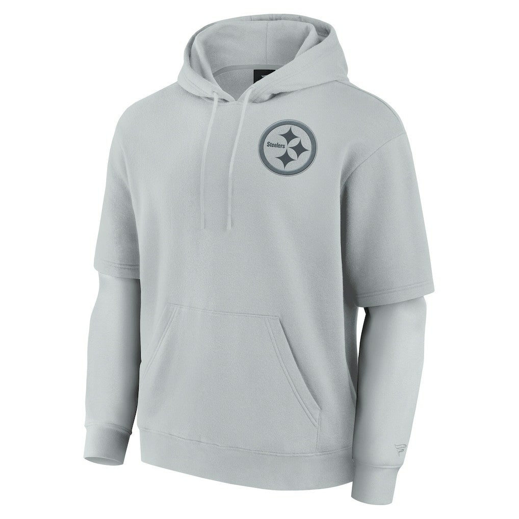 Pittsburgh Steelers Unisex Sleek Elements Pullover Hoodie - Gray on sale