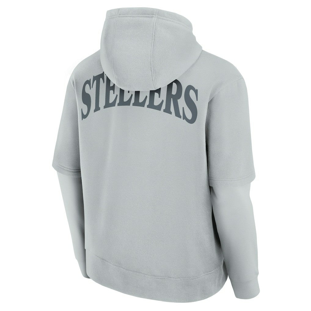 Pittsburgh Steelers Unisex Sleek Elements Pullover Hoodie - Gray on sale