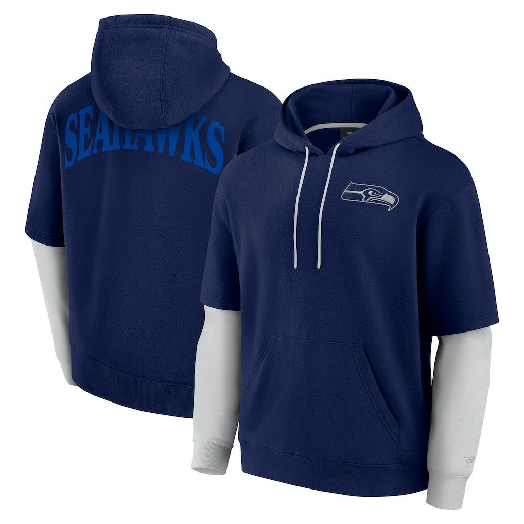 Seattle Seahawks Unisex Sleek Elements Pullover Hoodie - College Navy on sale