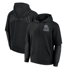 Cleveland Browns Unisex Sleek Elements Pullover Hoodie - Black cheap