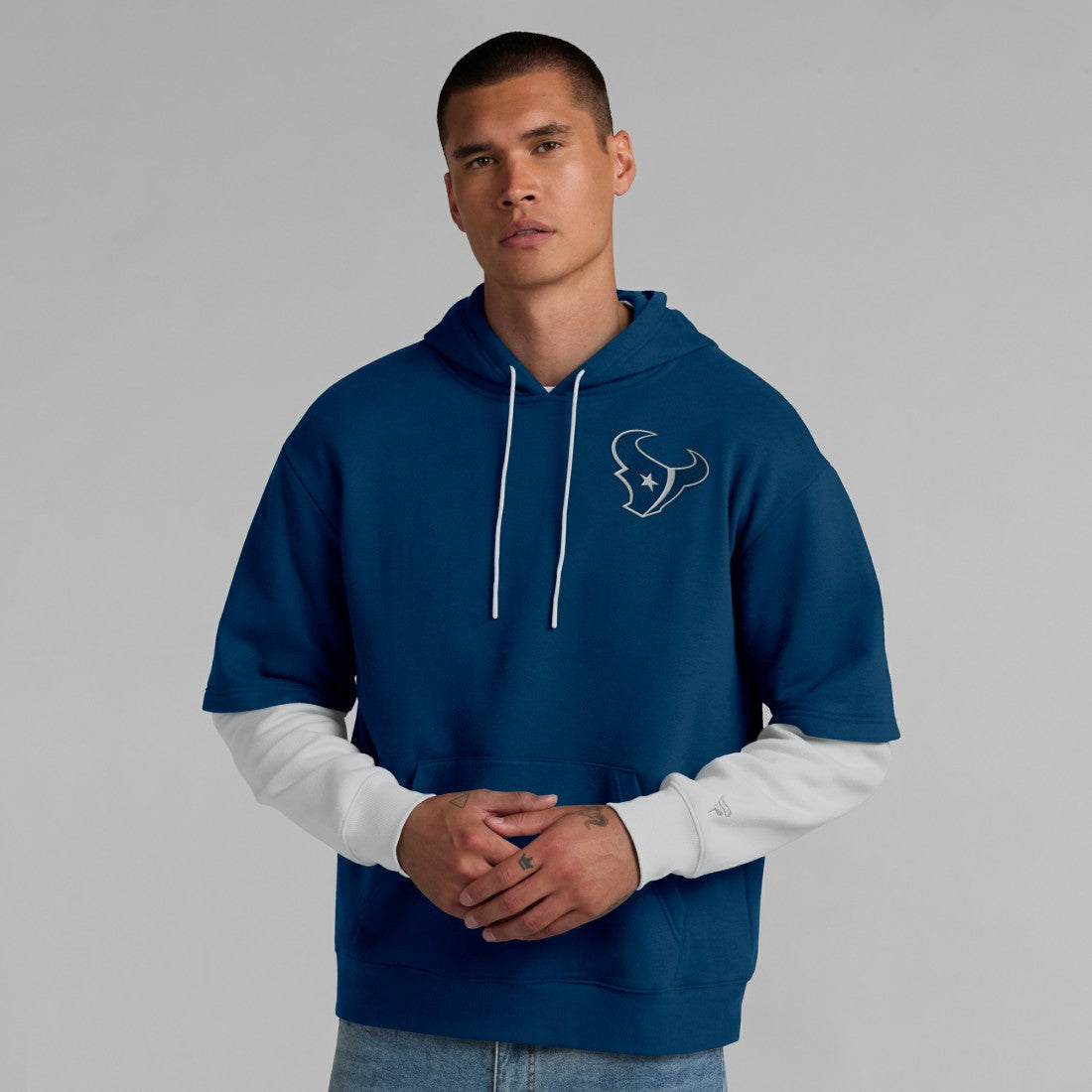 Houston Texans Unisex Sleek Elements Pullover Hoodie - Navy outlet