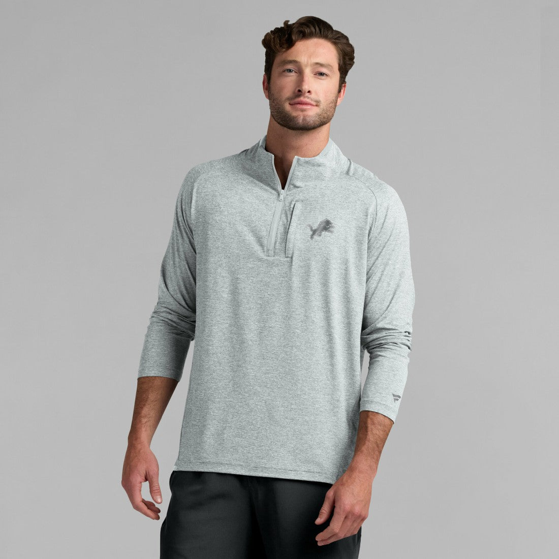 Detroit Lions Unisex Front Office Performance Primary Quarter-Zip Jacket - Gray online
