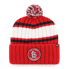 St. Louis Cardinals Plateau Cuffed Knit Hat with Pom Red