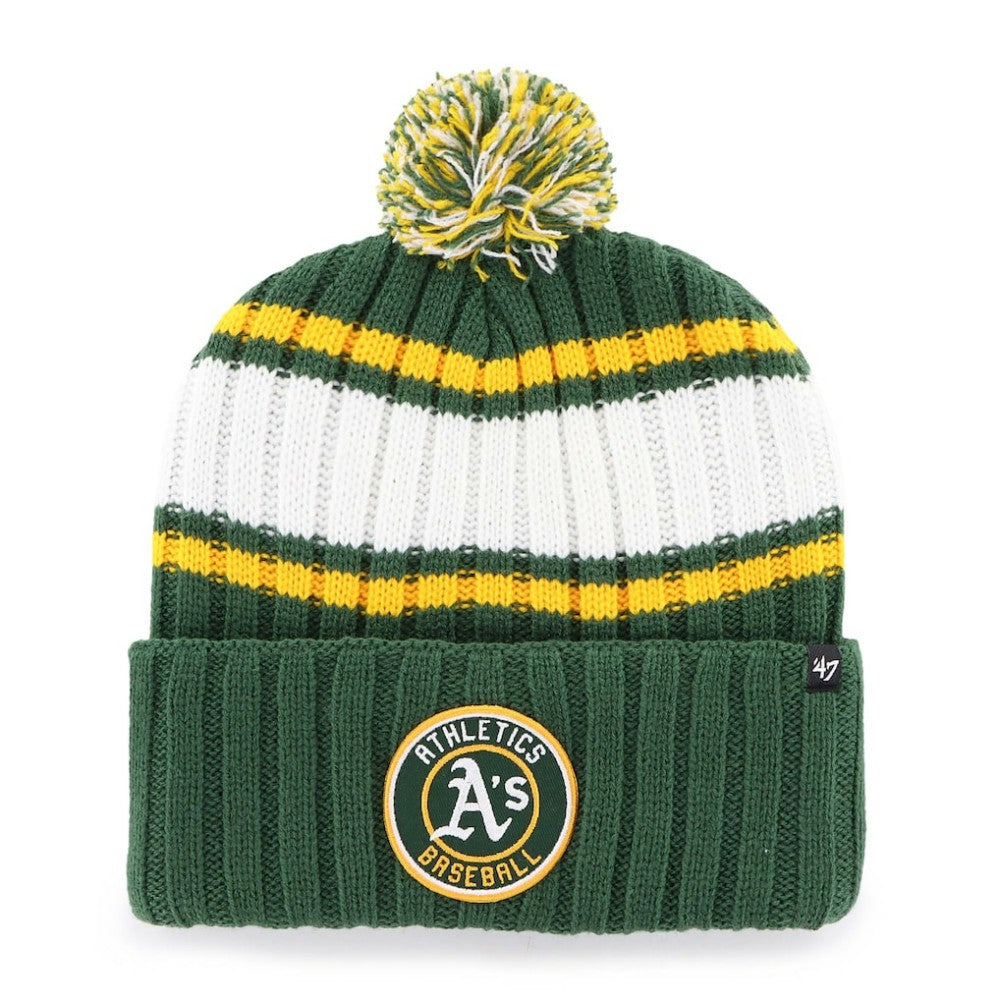 Oakland Athletics Plateau Cuffed Knit Hat with Pom Green