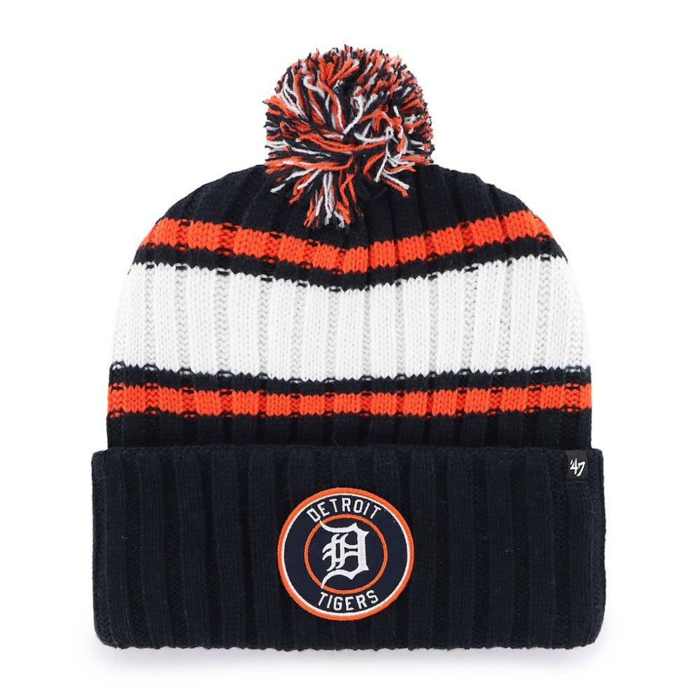 Detroit Tigers Plateau Cuffed Knit Hat with Pom Navy