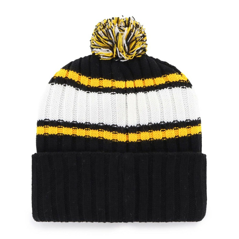 Pittsburgh Pirates Plateau Cuffed Knit Hat with Pom Black