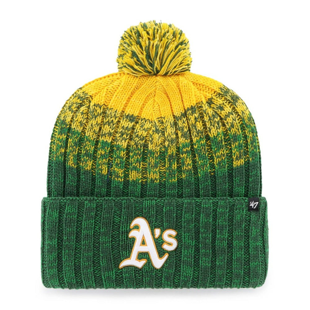 Oakland Athletics Cascade Cuffed Knit Hat with Pom Green