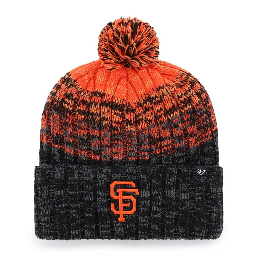 San Francisco Giants Cascade Cuffed Knit Hat with Pom Black