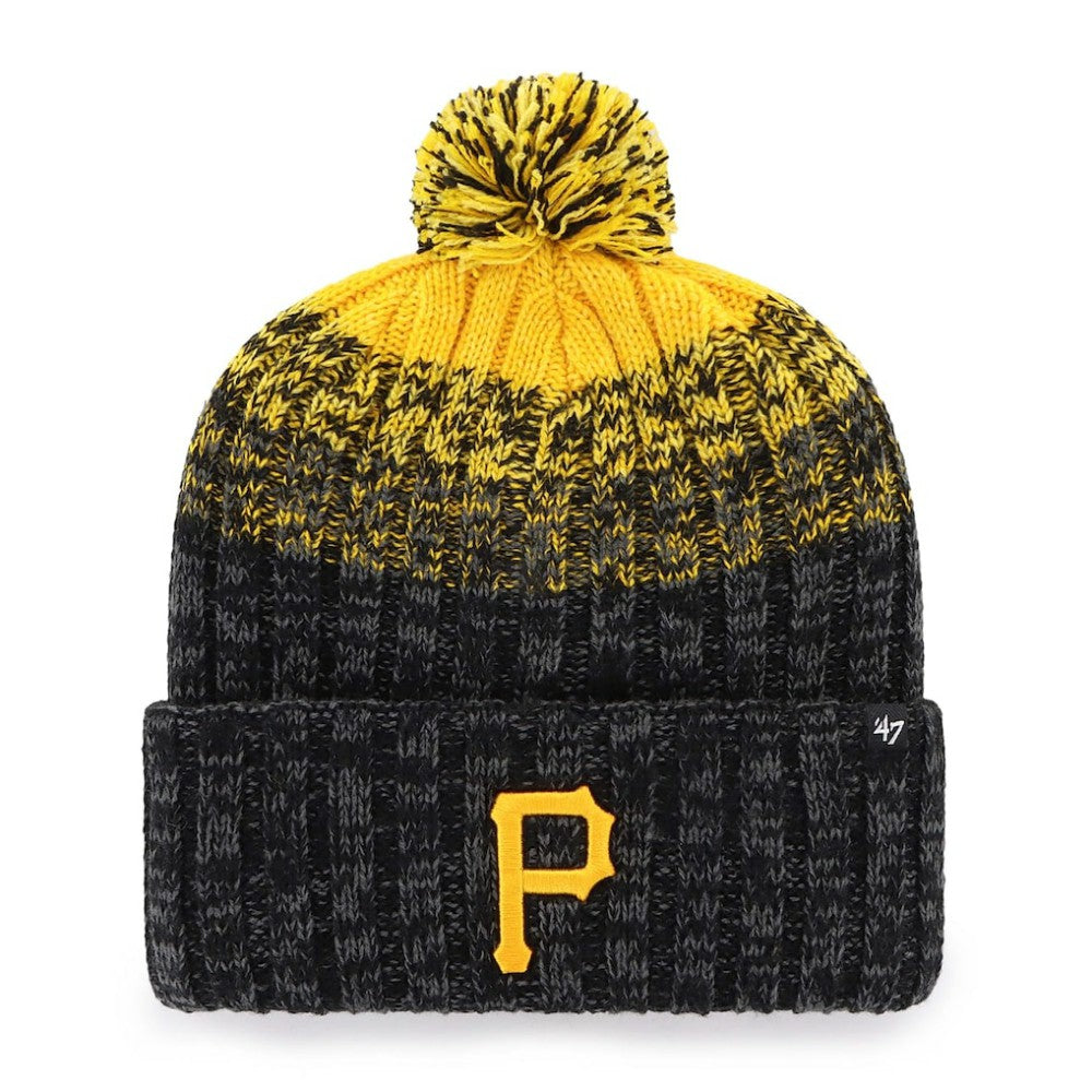 Pittsburgh Pirates Cascade Cuffed Knit Hat with Pom Black