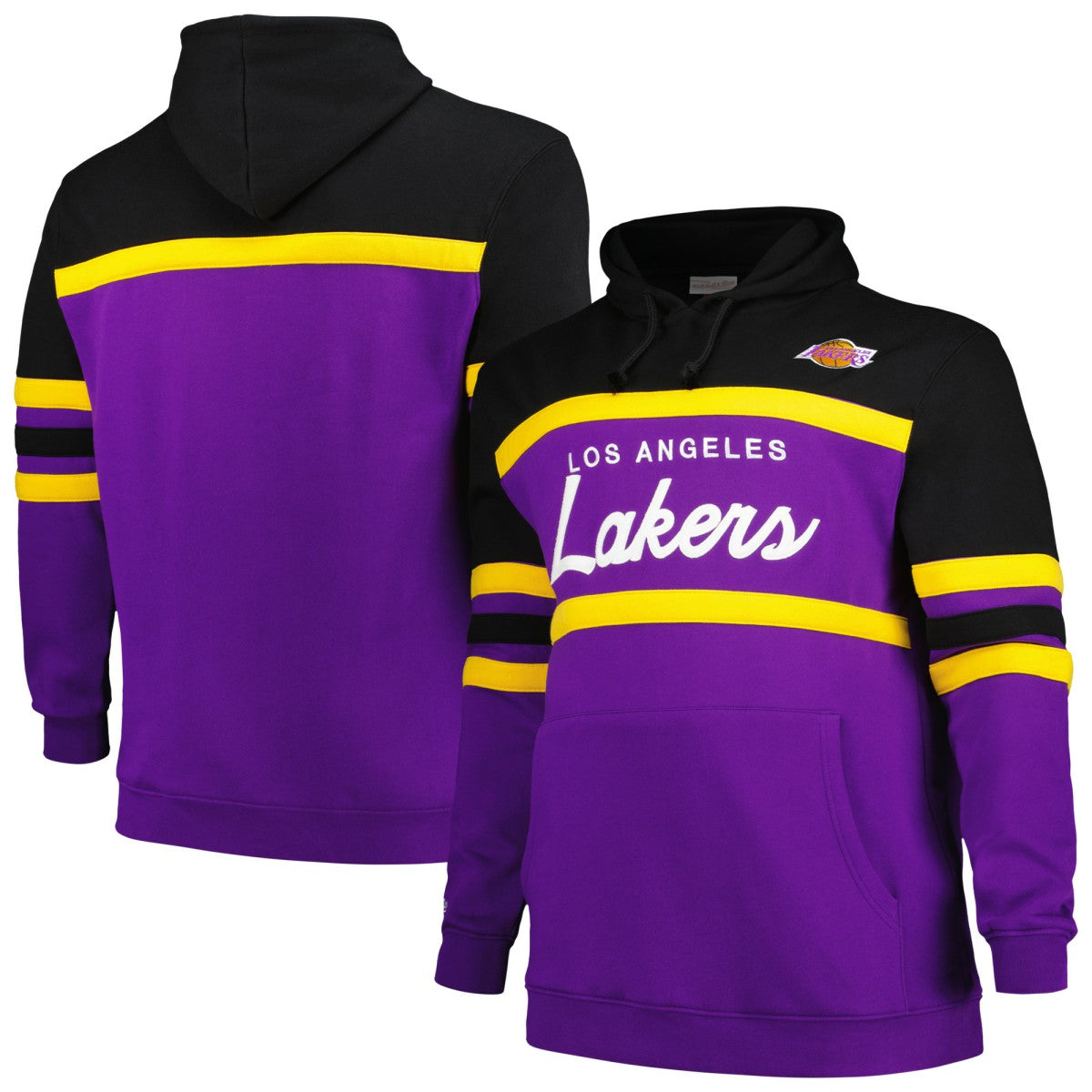 Los Angeles Lakers Big & Tall Hardwood Classics Head Coach Pullover Hoodie - Black for sale