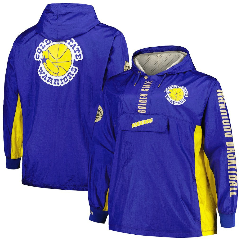 Golden State Warriors Big & Tall Hardwood Classics Team OG 2.0 Anorak Hoodie Quarter-Zip Windbreaker Jacket sale - Royal online