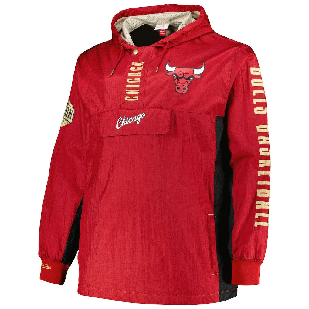 Chicago Bulls Big & Tall Hardwood Classics Team OG 2.0 Anorak Hoodie Quarter-Zip Windbreaker Jacket - Red discount