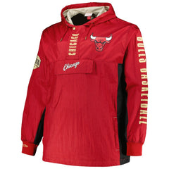 Chicago Bulls Big & Tall Hardwood Classics Team OG 2.0 Anorak Hoodie Quarter-Zip Windbreaker Jacket - Red discount