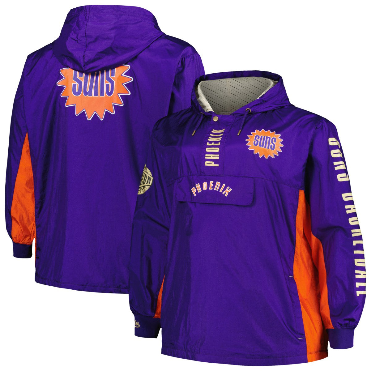 Phoenix Suns Big & Tall Hardwood Classics Team OG 2.0 Anorak Hoodie Quarter-Zip Windbreaker Jacket - Purple for sale