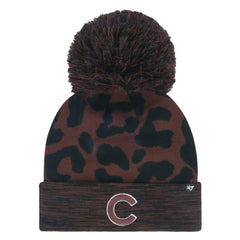 Chicago Cubs Women's Rosette Cuffed Knit Hat with Pom Brown