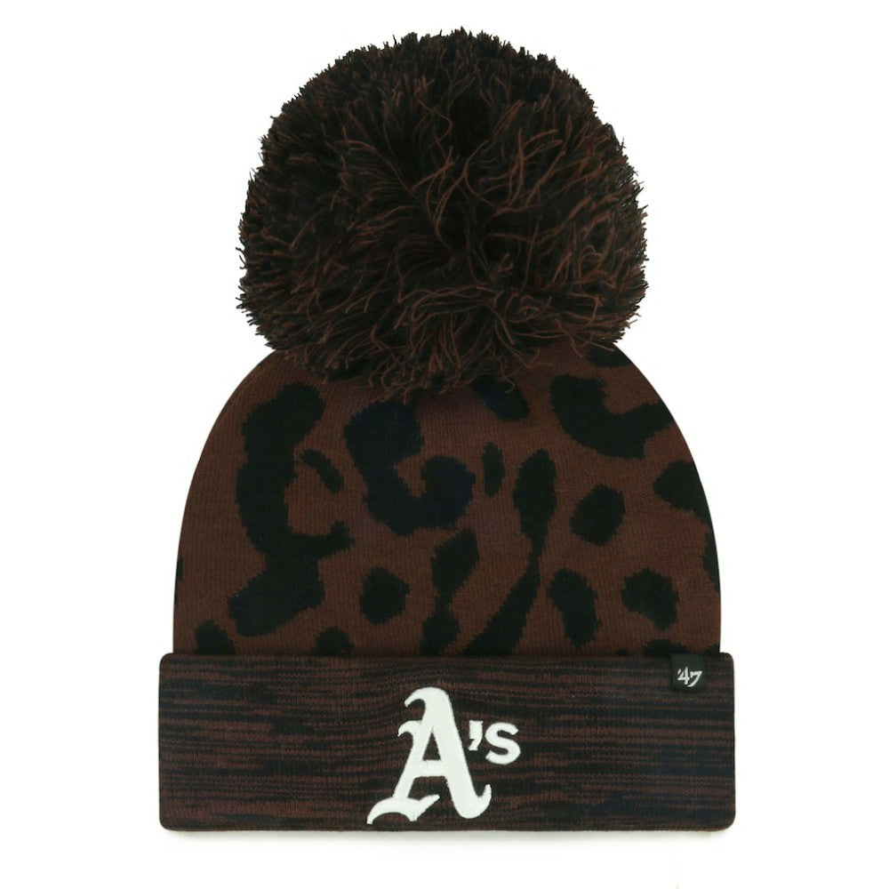 Athletics Women's Rosette Cuffed Knit Hat with Pom Brown
