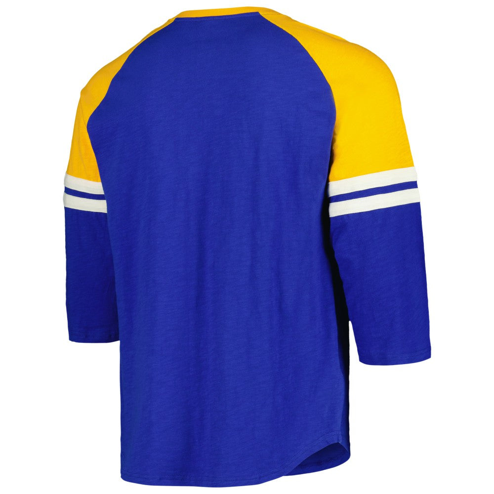 Milwaukee Brewers Cooperstown Collection Legendary Raglan Slub Henley 3/4-Sleeve T-Shirt Royal