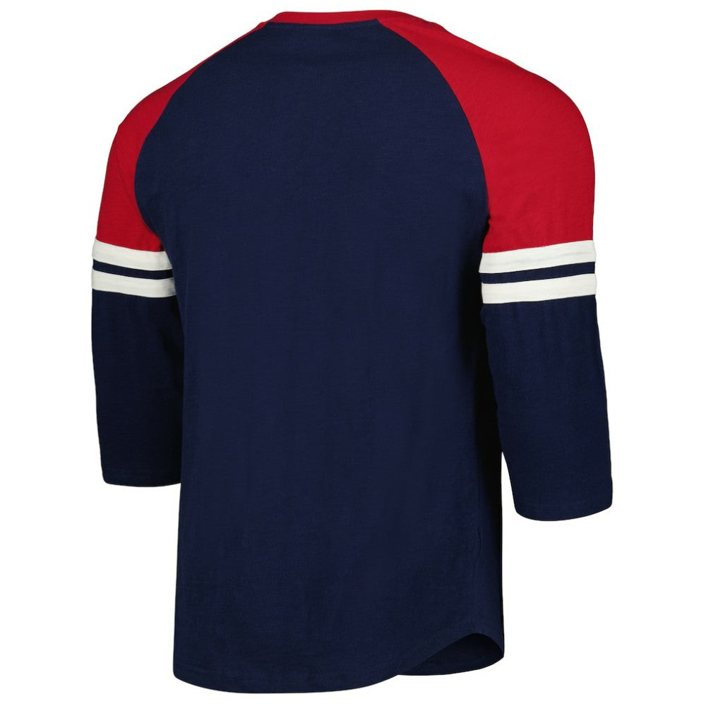 St. Louis Cardinals Cooperstown Collection Legendary Raglan Slub Henley Three-Quarter Sleeve T-Shirt Navy