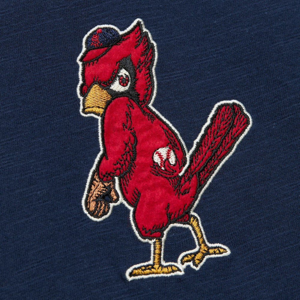 St. Louis Cardinals Cooperstown Collection Legendary Raglan Slub Henley Three-Quarter Sleeve T-Shirt Navy