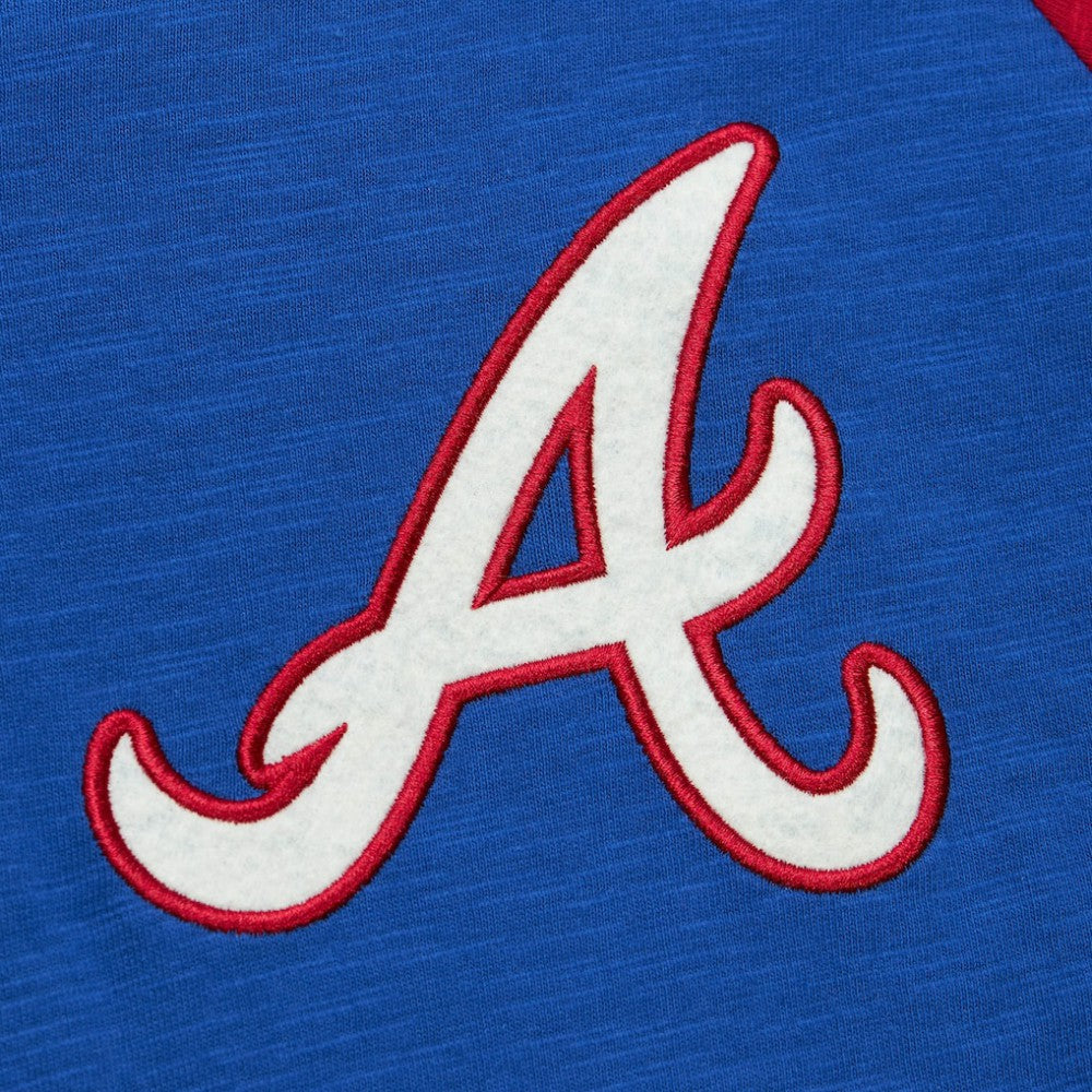 Atlanta Braves Cooperstown Collection Legendary Raglan Slub Henley 3/4-Sleeve T-Shirt Royal
