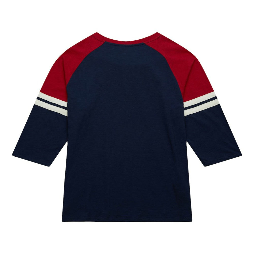 Boston Red Sox Cooperstown Collection Legendary Raglan Slub Henley 3/4-Sleeve T-Shirt Navy