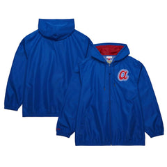 Atlanta Braves Cooperstown Collection Vintage Logo Full-Zip Hoodie Windbreaker Jacket Royal