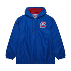 Atlanta Braves Cooperstown Collection Vintage Logo Full-Zip Hoodie Windbreaker Jacket Royal