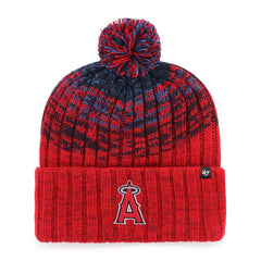 Los Angeles Angels Youth Cascade Cuffed Knit Hat with Pom  Red