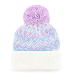 Athletics Girls Youth Elsa Cuffed Knit Hat with Pom   White