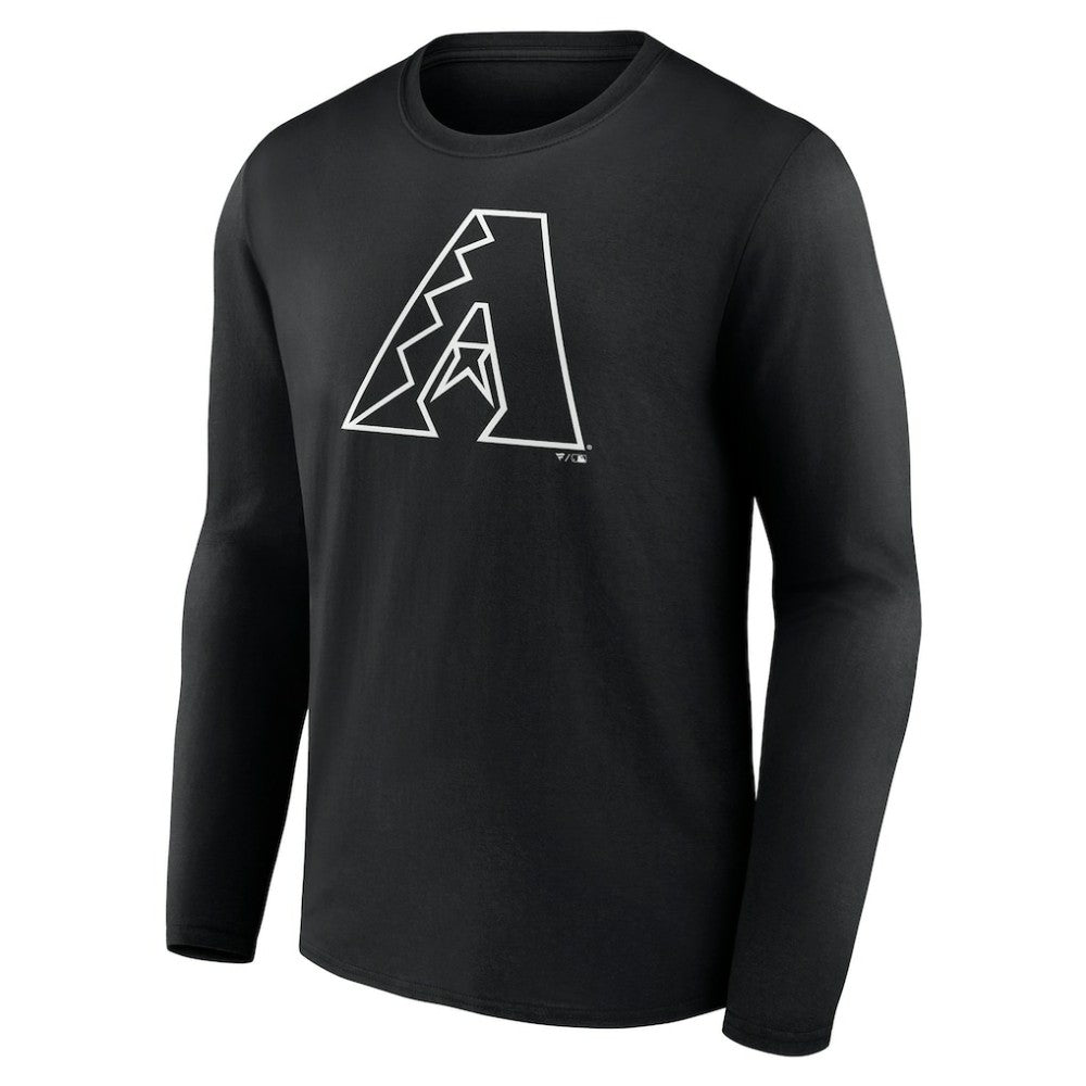 Arizona Diamondbacks Monochrome Personalized Name & Number Long Sleeve T-Shirt Black