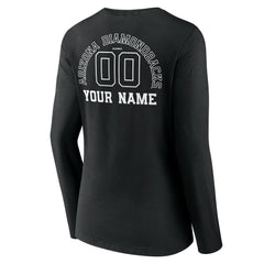 Arizona Diamondbacks Women's Monochrome Personalized Name & Number Long Sleeve V-Neck T-Shirt Black