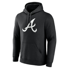 Atlanta Braves Monochrome Personalized Name & Number Pullover Hoodie Black